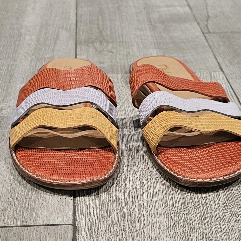 Madewell | Shoes | Madewell The Wave Slide Sandal Colorblock In Lizard ...